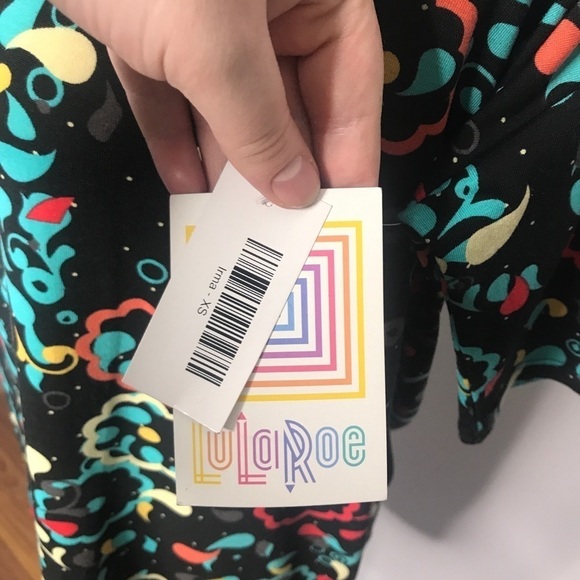 NWT LuLaRoe Bright and Black Floral Irma- XS- NWT - Picture 6 of 7